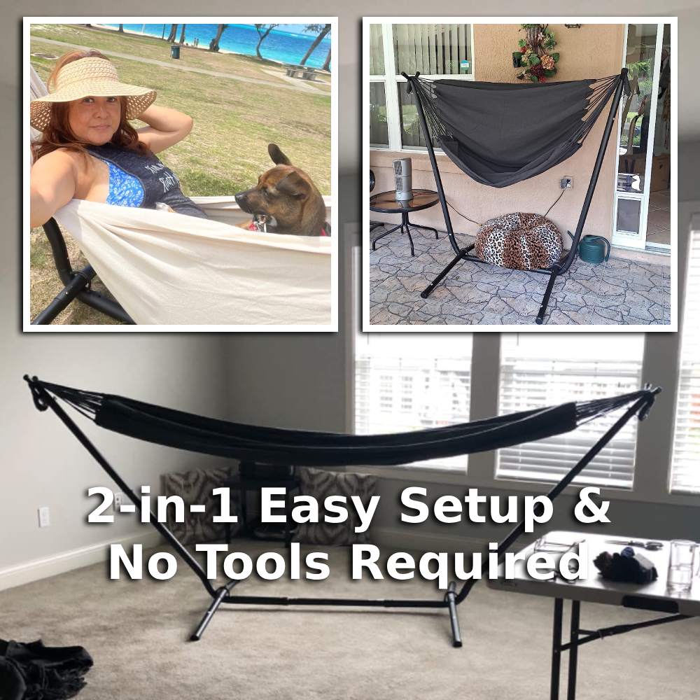 Portable Hammock and Stand (Beige): image 8