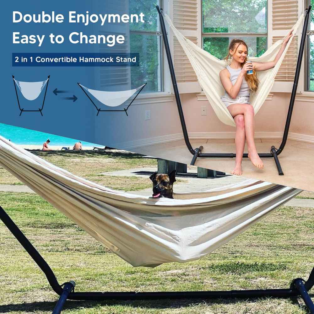 Portable Hammock and Stand (Beige): image 9